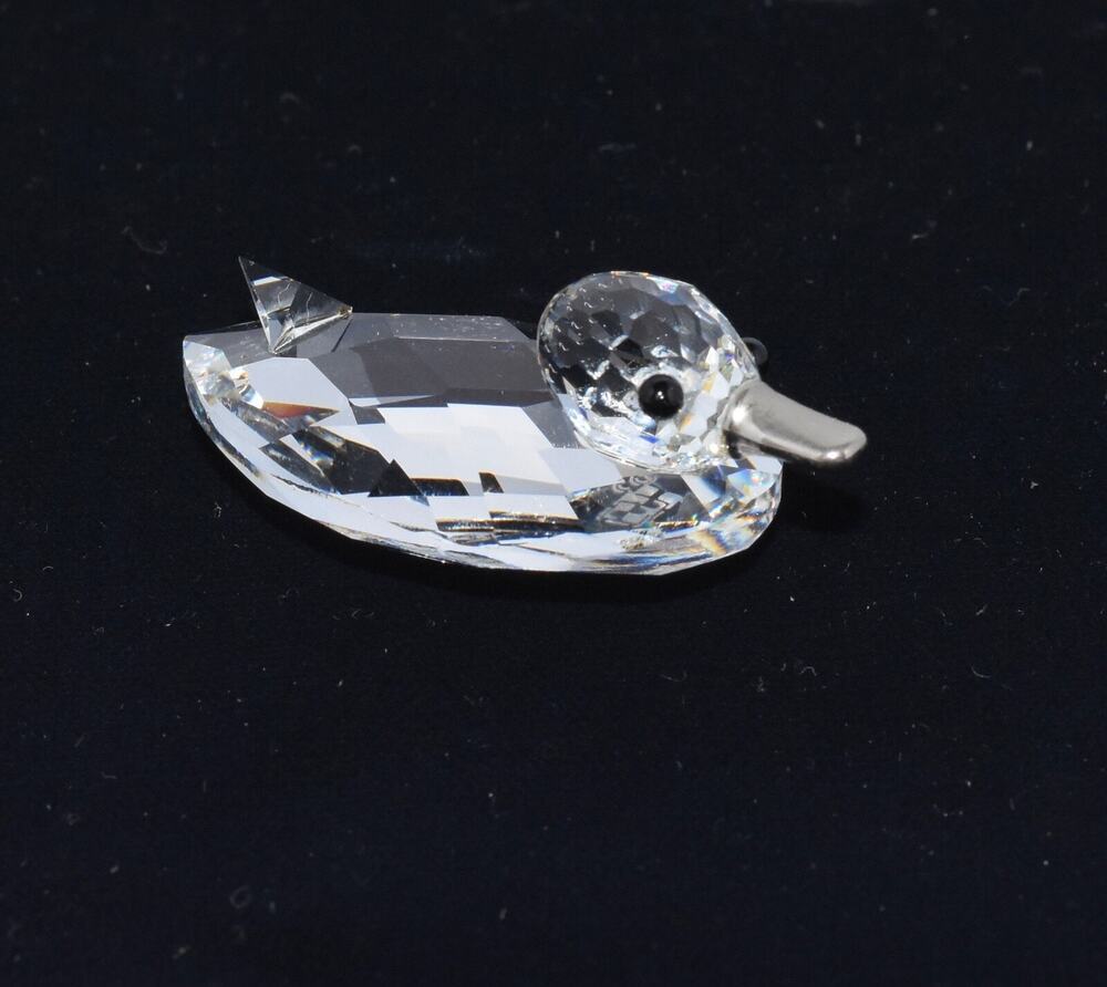 Swarovski Mini Duck Silver Beak Sparkling Crystal Figurine Retired